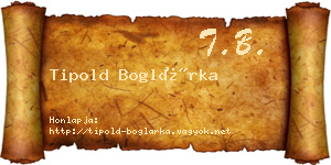 Tipold Boglárka névjegykártya